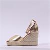 Wonders Manly Espadrille Peeptoe Wedge - Gold Metallic